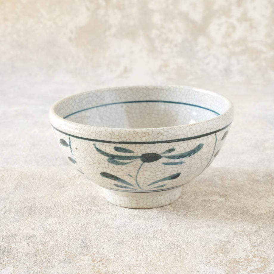 喜多窯霞仙 - 繪瀨戶 - 陶胎染付飯碗 ♪︎