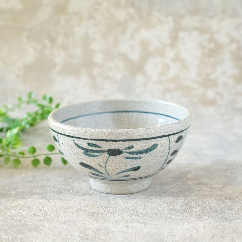 喜多窯霞仙 - 繪瀨戶 - 陶胎染付飯碗 ♪︎