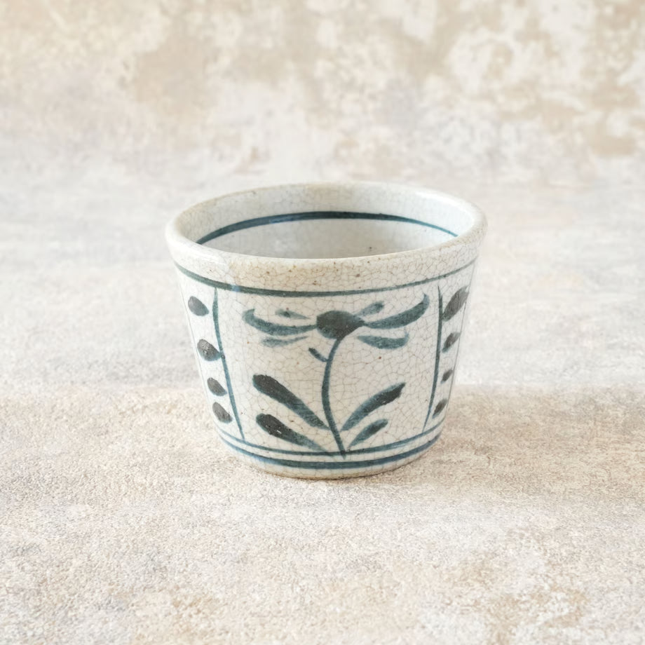 喜多窯霞仙 - 繪瀨戶 - 陶胎染付豬口杯 ♪︎