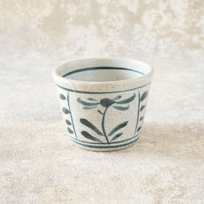 喜多窯霞仙 - 繪瀨戶 - 陶胎染付豬口杯 ♪︎