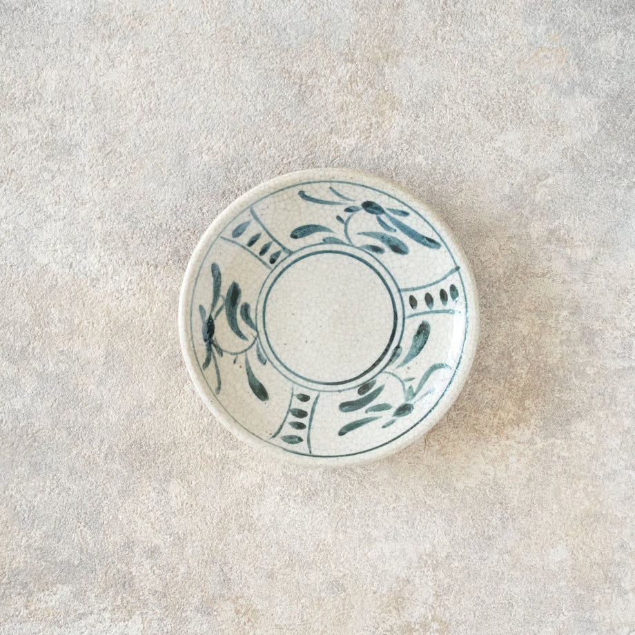 喜多窯霞仙 - 繪瀨戶 - 陶胎染付4寸盤 ♪︎