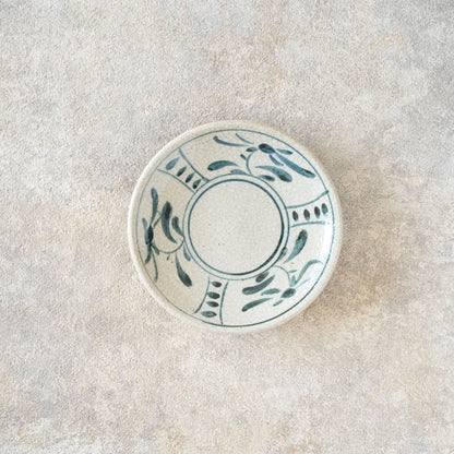 喜多窯霞仙 - 繪瀨戶 - 陶胎染付4寸盤 ♪︎