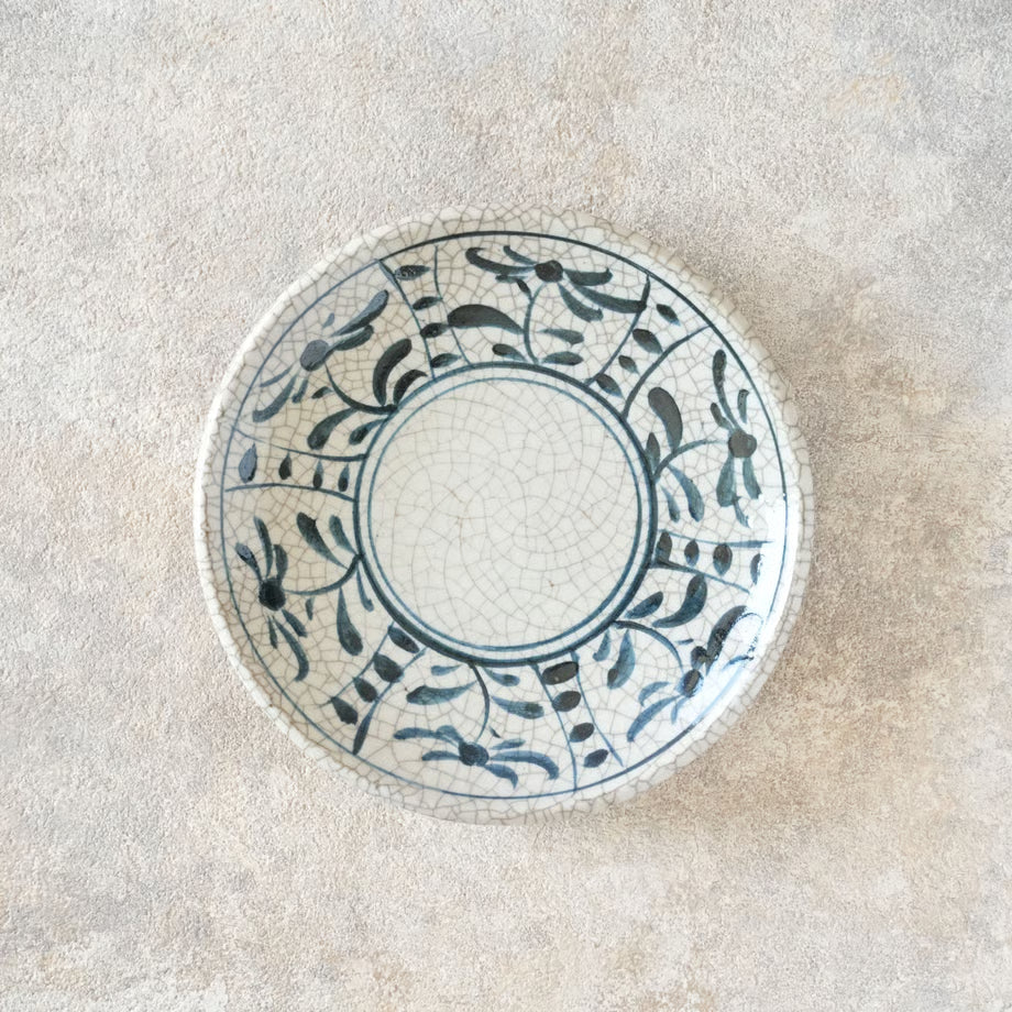 喜多窯霞仙 - 繪瀨戶 - 陶胎染付6寸盤 ♪︎