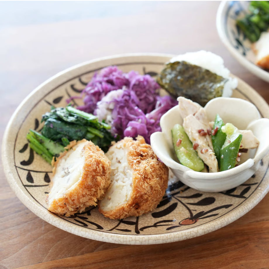 喜多窯霞仙 - 繪瀨戶 - 赤繪7寸盤 ♪︎