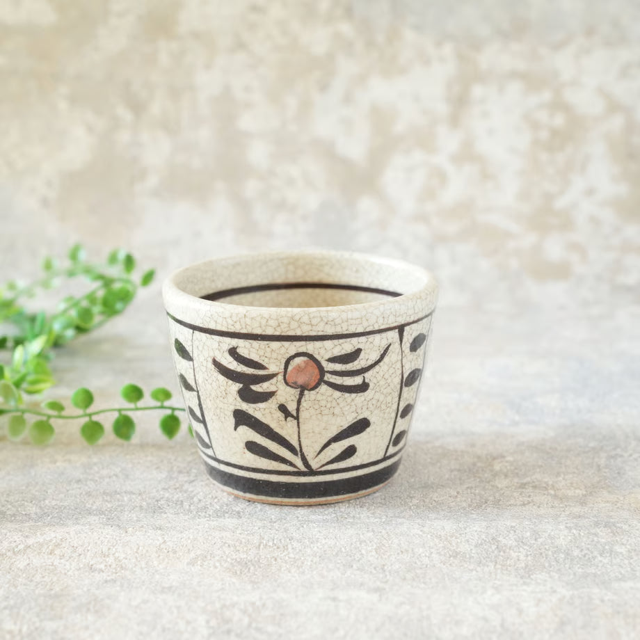 喜多窯霞仙 - 繪瀨戶 - 赤繪豬口杯 ♪︎