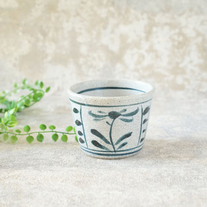 喜多窯霞仙 - 繪瀨戶 - 陶胎染付豬口杯 ♪︎