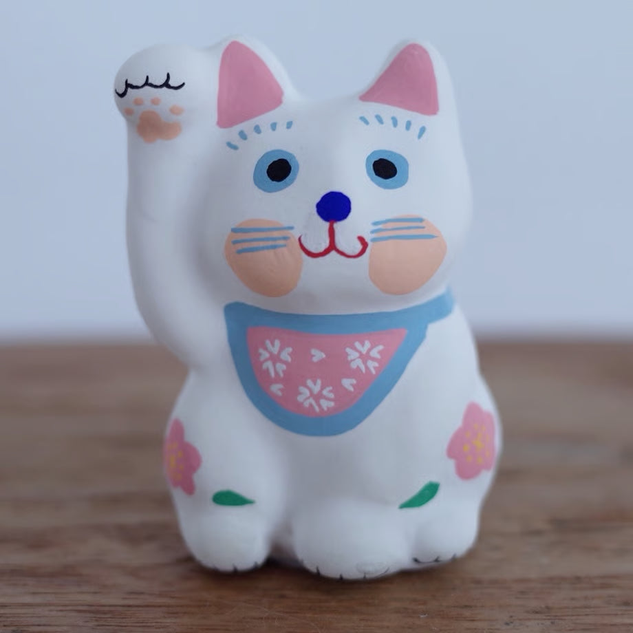 鎌倉張子 - 招財貓 - 幼貓 白 (右手) ♪︎