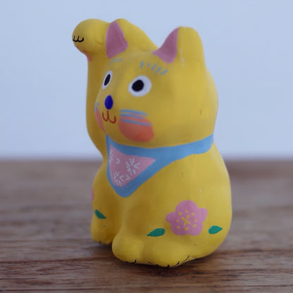 鎌倉張子 - 招財貓 - 幼貓 黃 (右手) ♪︎