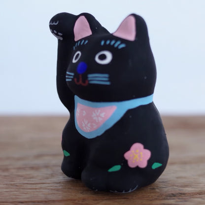鎌倉張子 - 招財貓 - 幼貓 黑 (右手) ♪︎