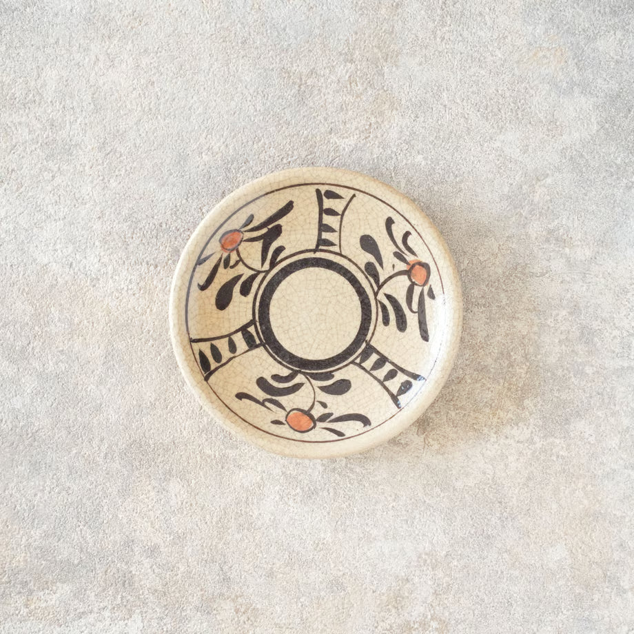 喜多窯霞仙 - 繪瀨戶 - 赤繪4寸盤 ♪︎