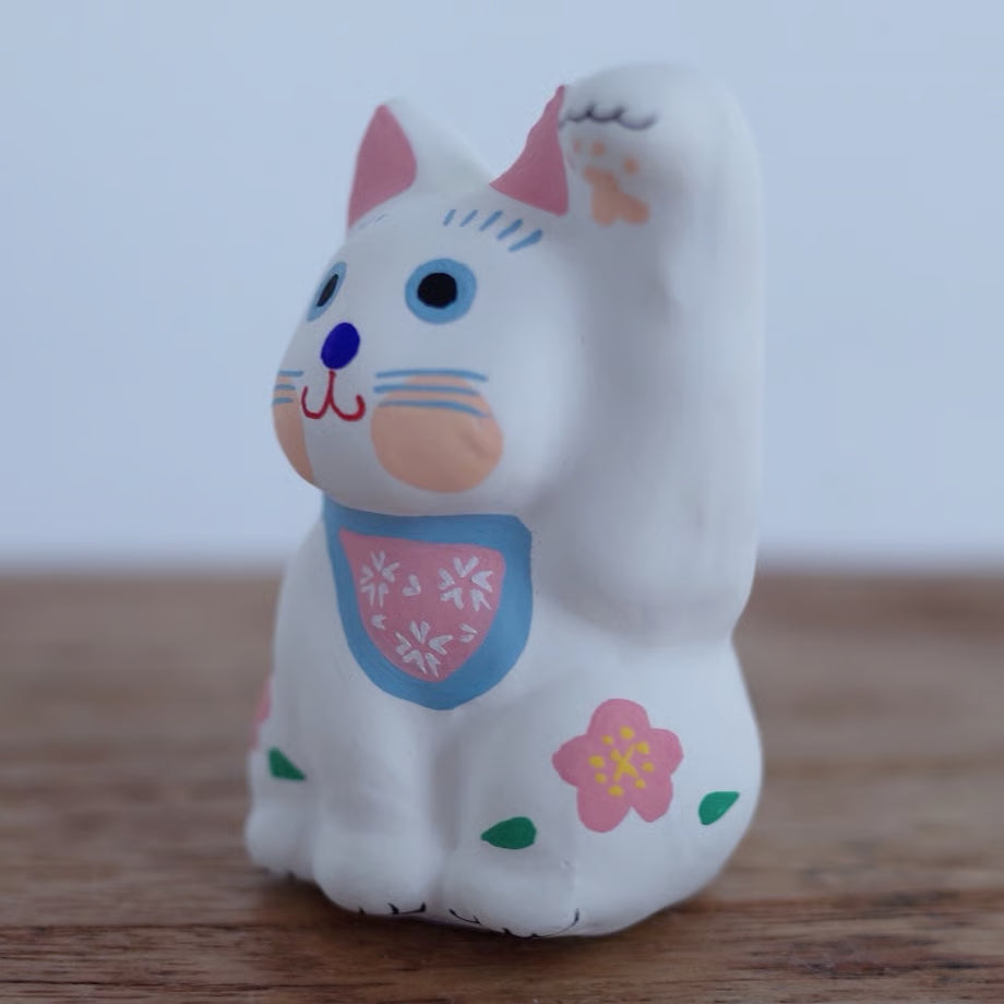 鎌倉張子 - 招財貓 - 幼貓 白 (左手) ♪︎