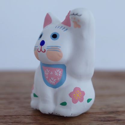 鎌倉張子 - 招財貓 - 幼貓 白 (左手) ♪︎