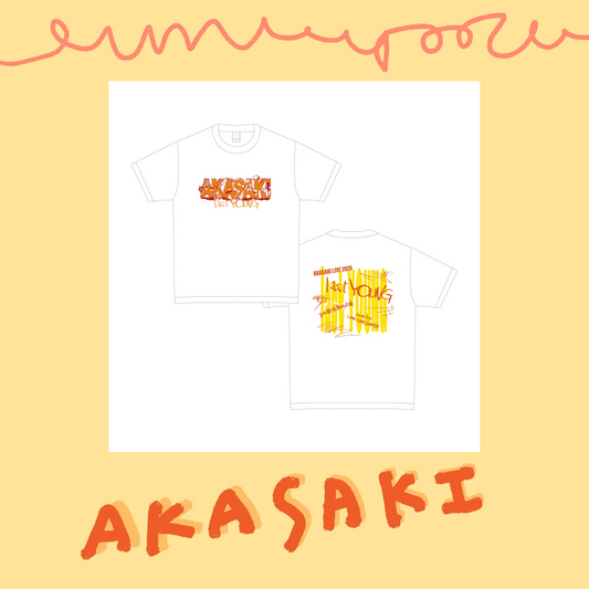 🟥 AKASAKI - 「last YOUNG」 - T-Shirt (白) ♪︎