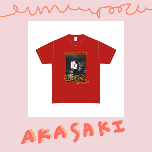 🟥 AKASAKI - 「last YOUNG」 - T-Shirt (紅) ♪︎