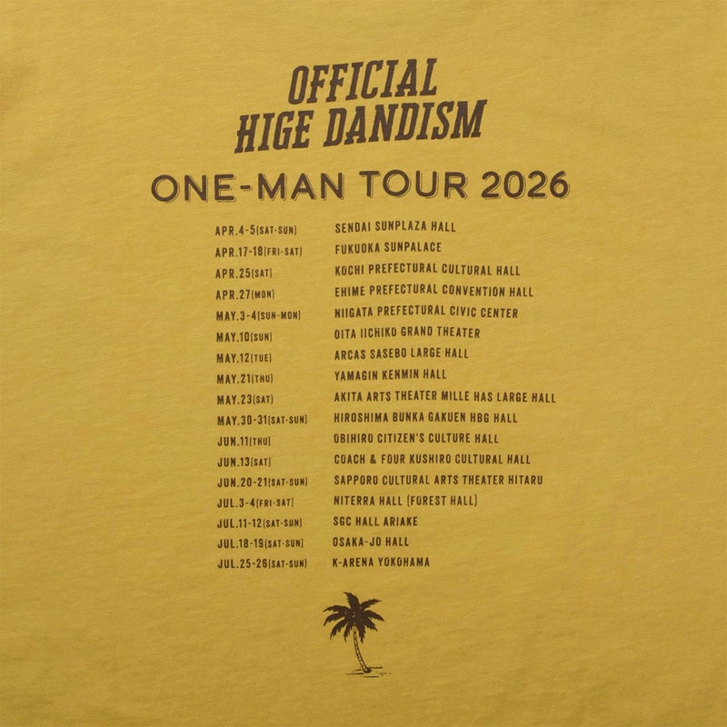 🎹 Official髭男dism - one-man tour 2026 - T-Shirt Mustard 130 ♪︎