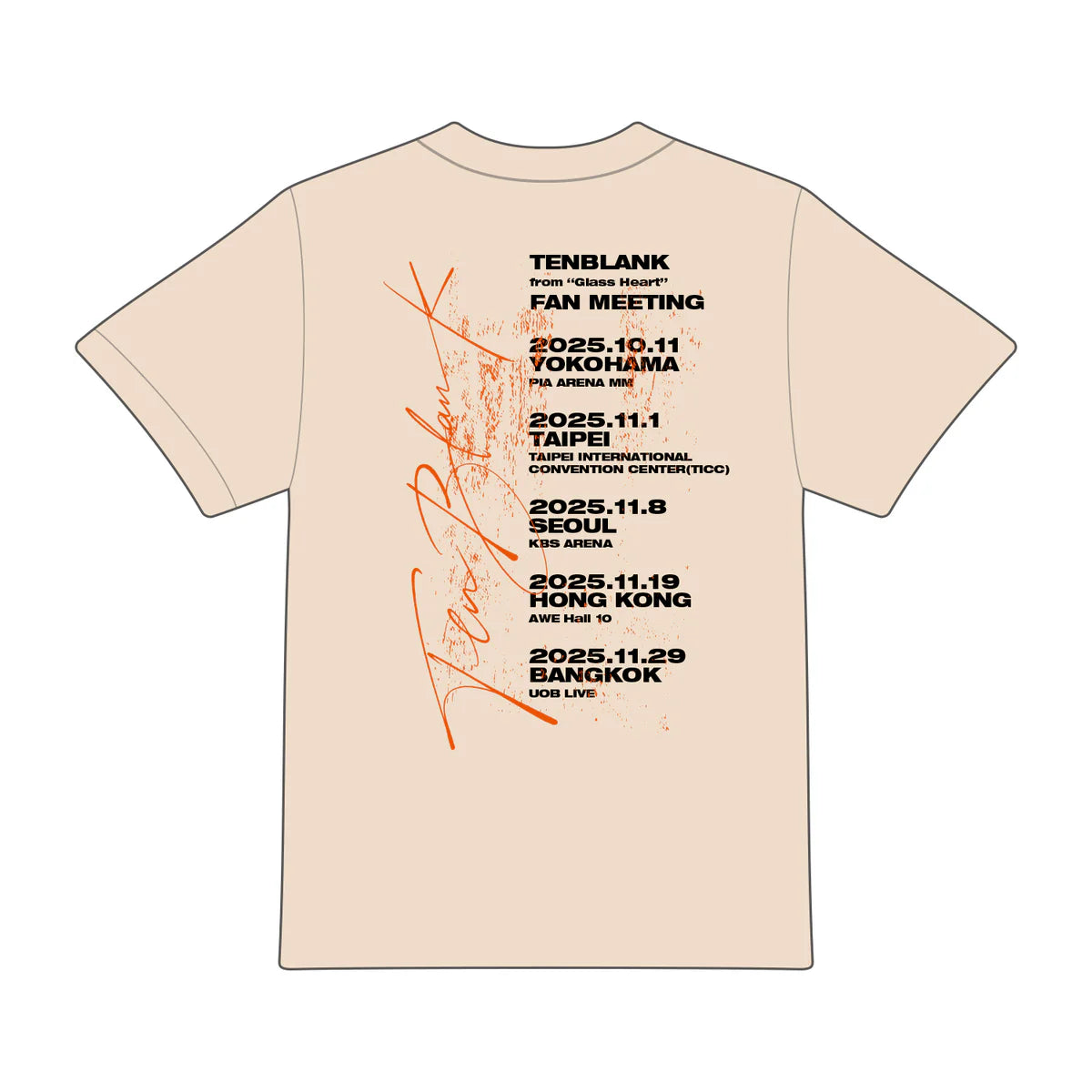 ⬜ TENBLANK - TOUR T-SHIRT (Natural) ♪︎ - 【中期預購-10月中旬】