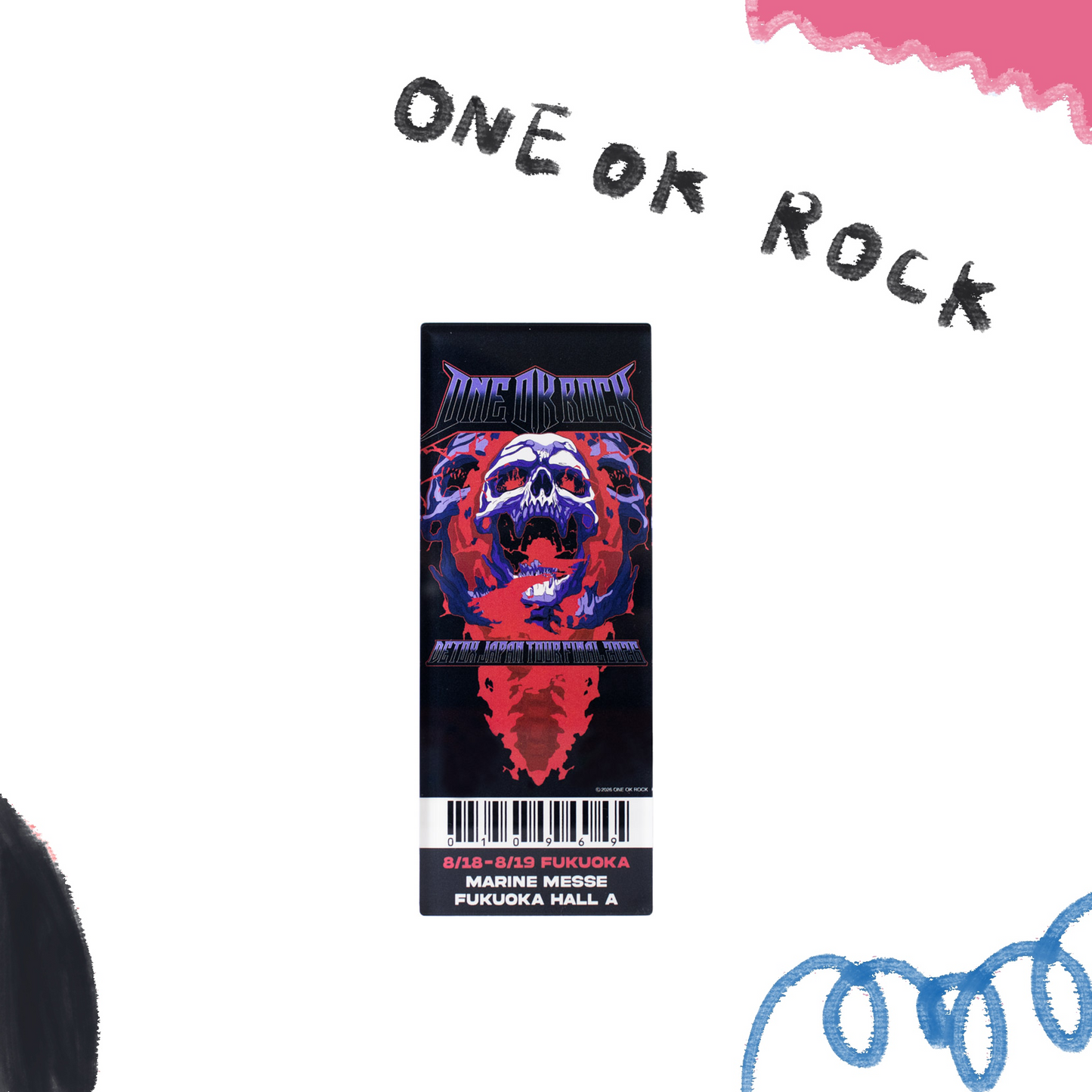 📽️ ONE OK ROCK - 2026 DETOX JAPAN FINAL - 【馬林麥瑟福岡 ver.】壓克力磁鐵 ♪︎ - 【長期預購-12月下旬】
